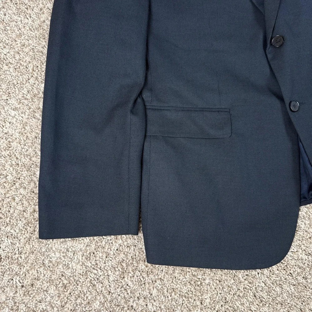 Banana Republic Blazer Mens 44R Navy‎ Blue Slim Fit Textured Two Button Lined